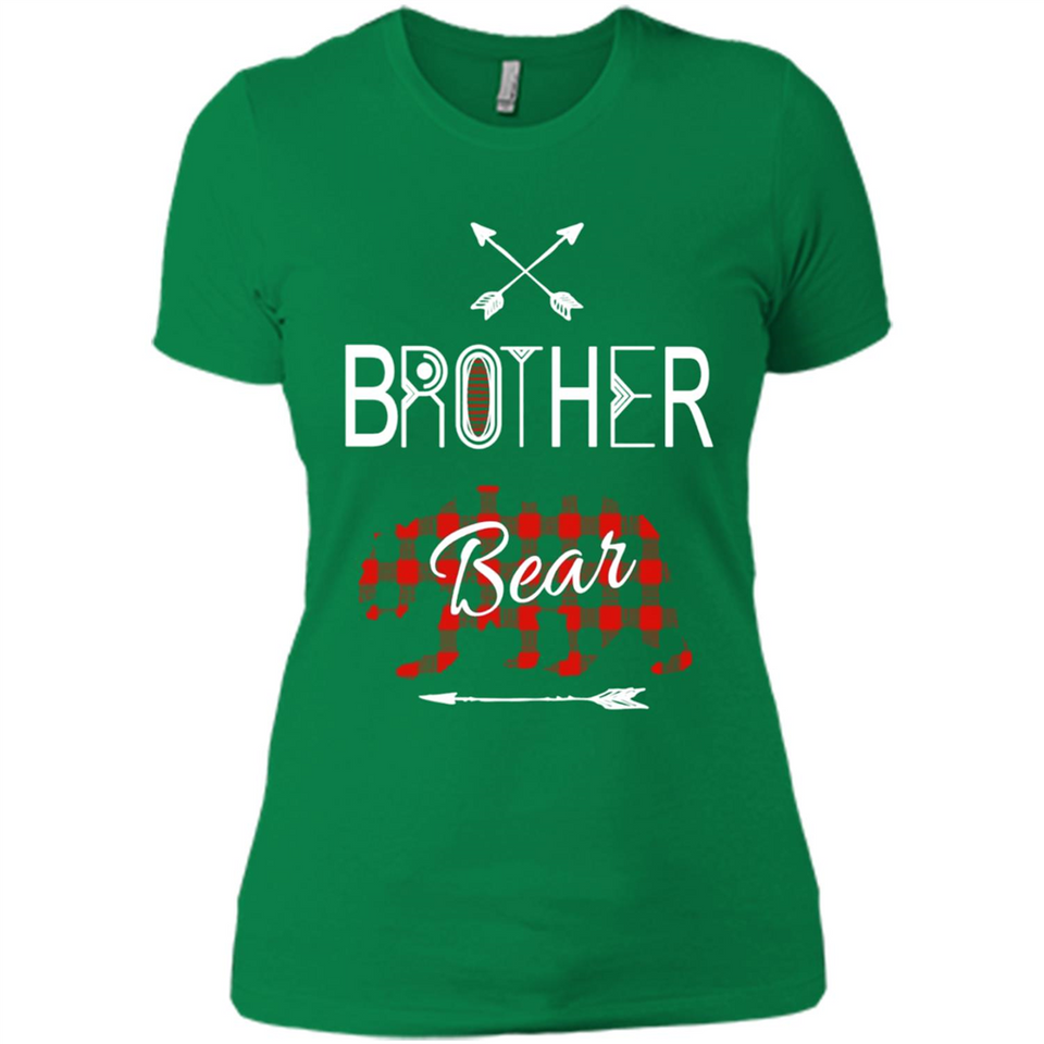 Brother Shirt Buffalo Plaid Family Camping Bear Tee - Ladies' Boyfriend T-Shirt