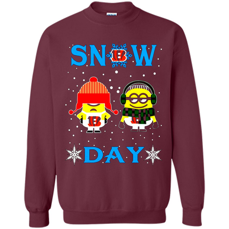 Snow Day Shirt For Cincinnati Bengals Vs Minion Fans pingpong
