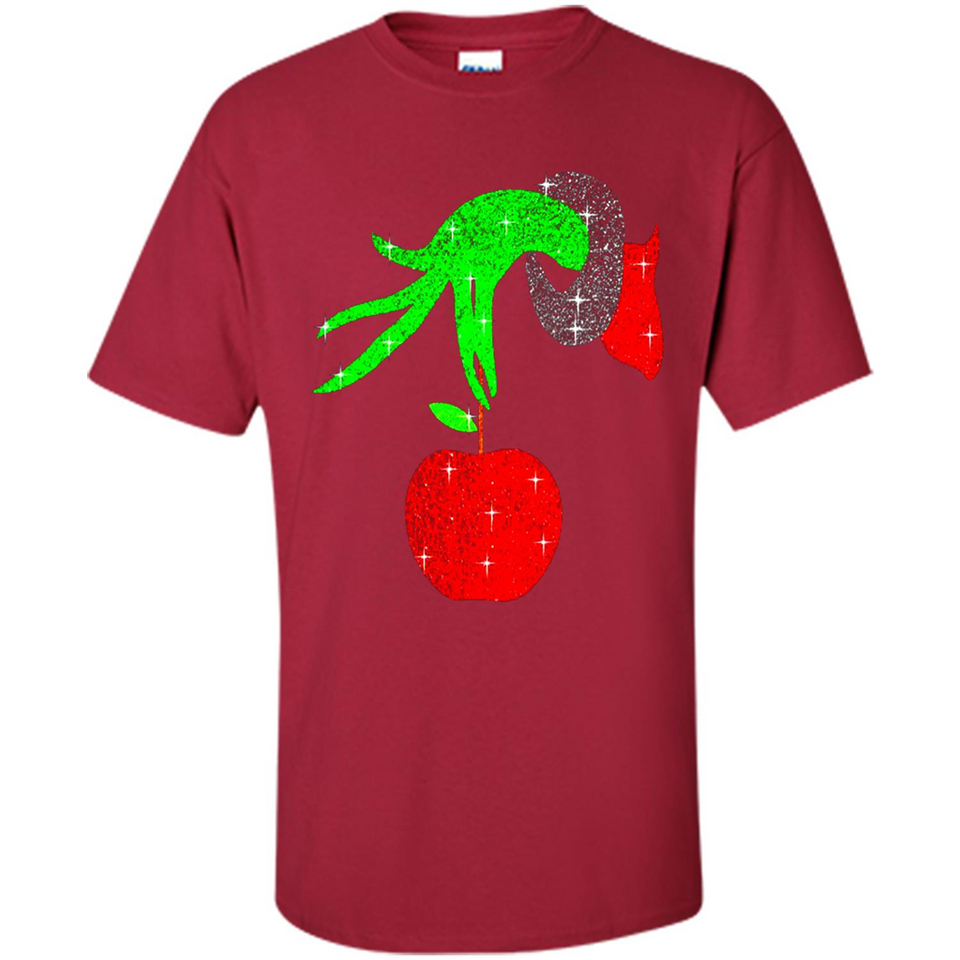Christmas The Grinch Hand Holding Apple Ornament sweater - Shirt