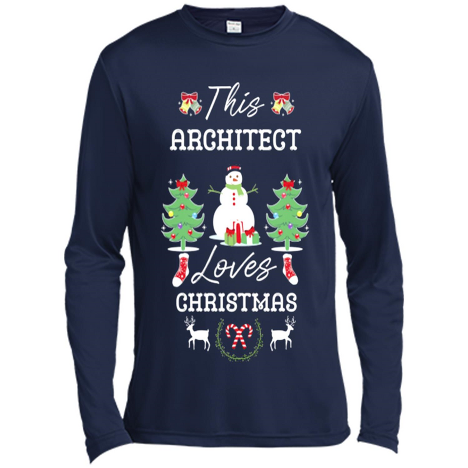 This Architect Loves Christmas Tree Shirt with Snowman