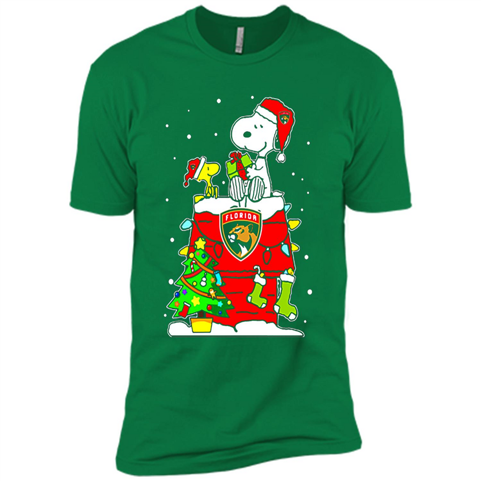 Florida Panthers Snoopy Ugly Christmas Sweaters - Premium Short Sleeve T-Shirt