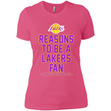 Reasons to be a Los Angeles Lakers Fan Complete List on Back - Ladies' Boyfriend T-Shirt