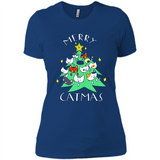 Merry Catmas Funny Cool Christmas Mug PINGPONG - Ladies' Boyfriend T-Shirt