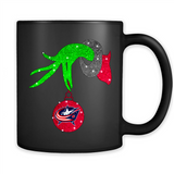 GRINCH HAND HOLDING COLUMBUS BLUE JACKETS GLITTER CHRISTMAS PINGPONG