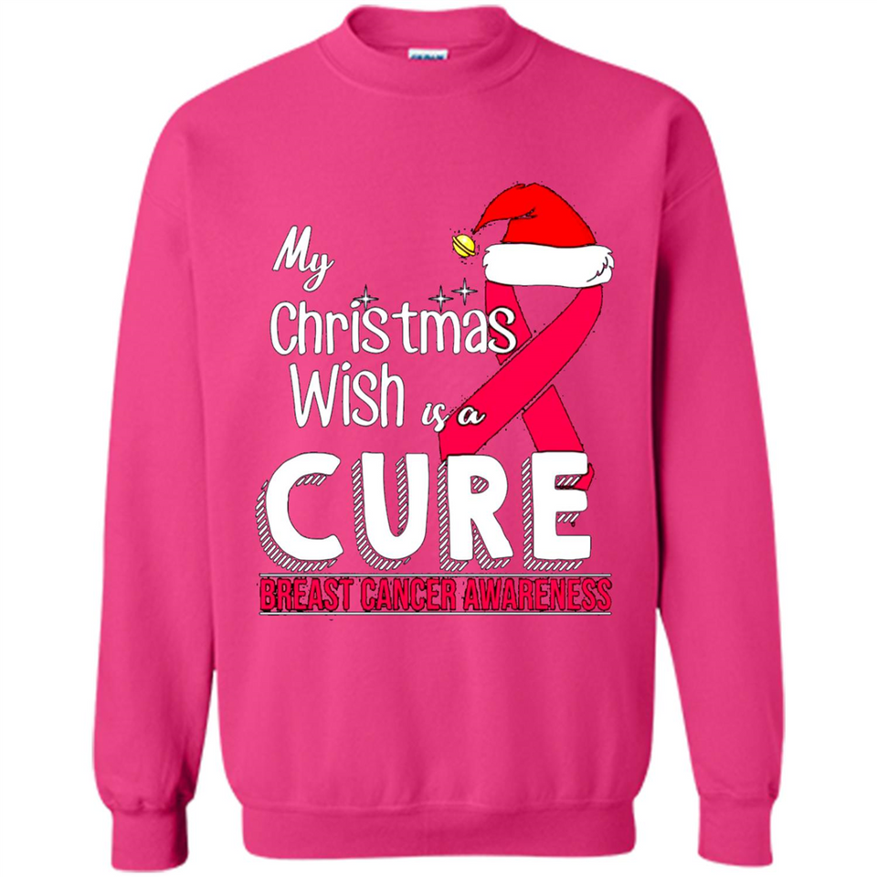 My Christmas Wish Is A Cure Breast Cancer Awareness sweater PINGPONG