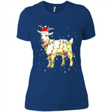 Christmas Lights Goat Wearing Santa Hat Funny Xmas - Ladies' Boyfriend T-Shirt