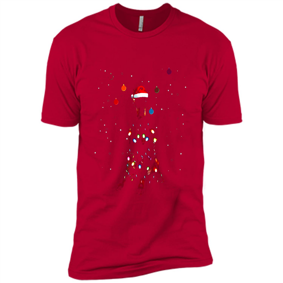 Doberman Santa Lights Christmas Dog Xmas Sweatshirt - Premium Short Sleeve T-Shirt