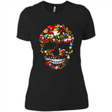 Skull Christmas Decorations Merry Xmas T-Shirt - Ladies' Boyfriend T-Shirt