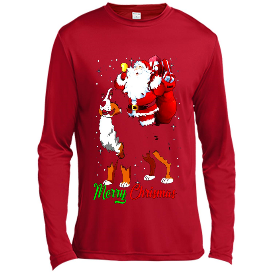 Merry Christmas Santa Claus With Big Dog sweater PINGPONG