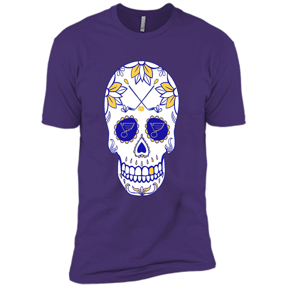 St. Louis Blues Hockey Sugar Skull Day of the Dead