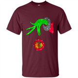 GRINCH HAND HOLDING CHICAGO BLACKHAWKS GLITTER CHRISTMAS PINGPONG