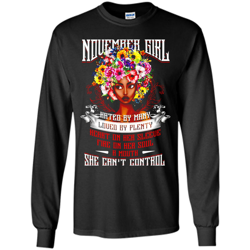November Girl Flower - Long Sleeve T-Shirt