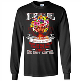 November Girl Flower - Long Sleeve T-Shirt