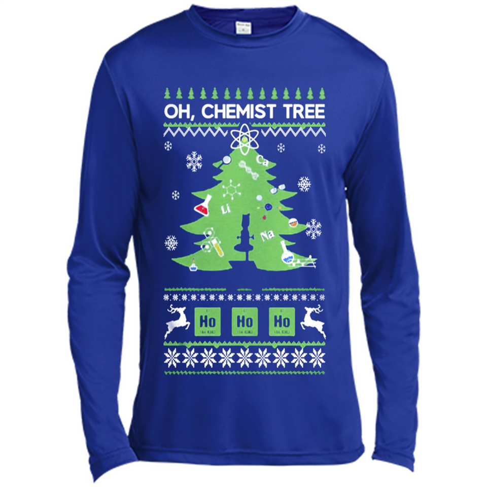 Oh Chemist Tree Ugly Christmas Sweater - Canvas Long Sleeve T-Shirt