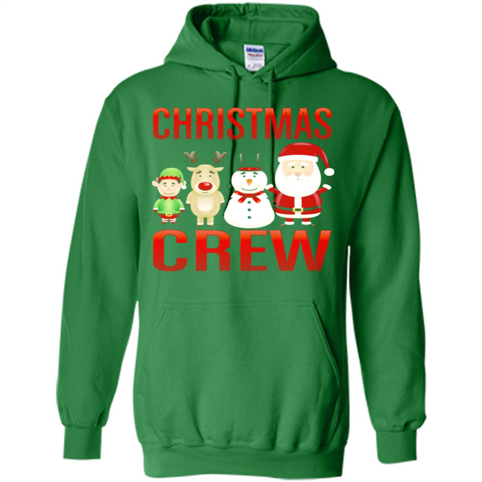 CHRISTMAS CREW Shirt X-mas Santa Snowman Reindeer Elf - Hoodie