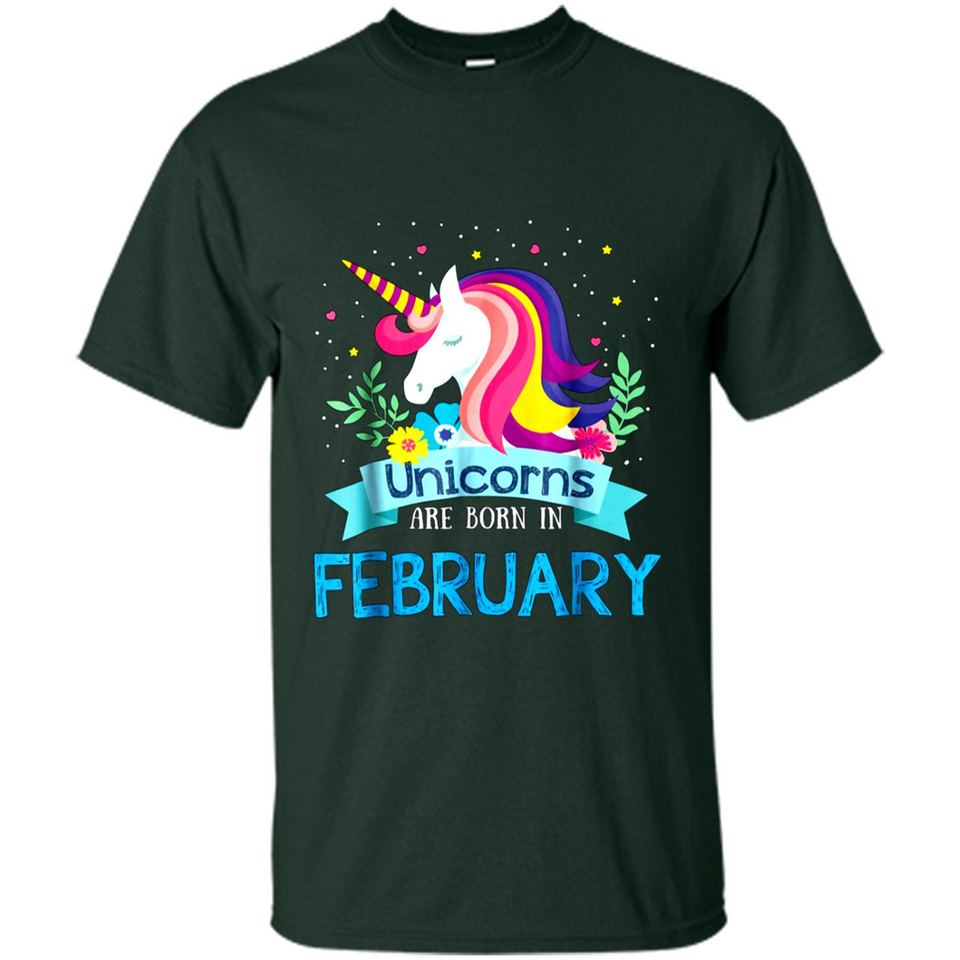 Unicorns are born in February Birthday Rainbow Gift Custom Ultra Cotton