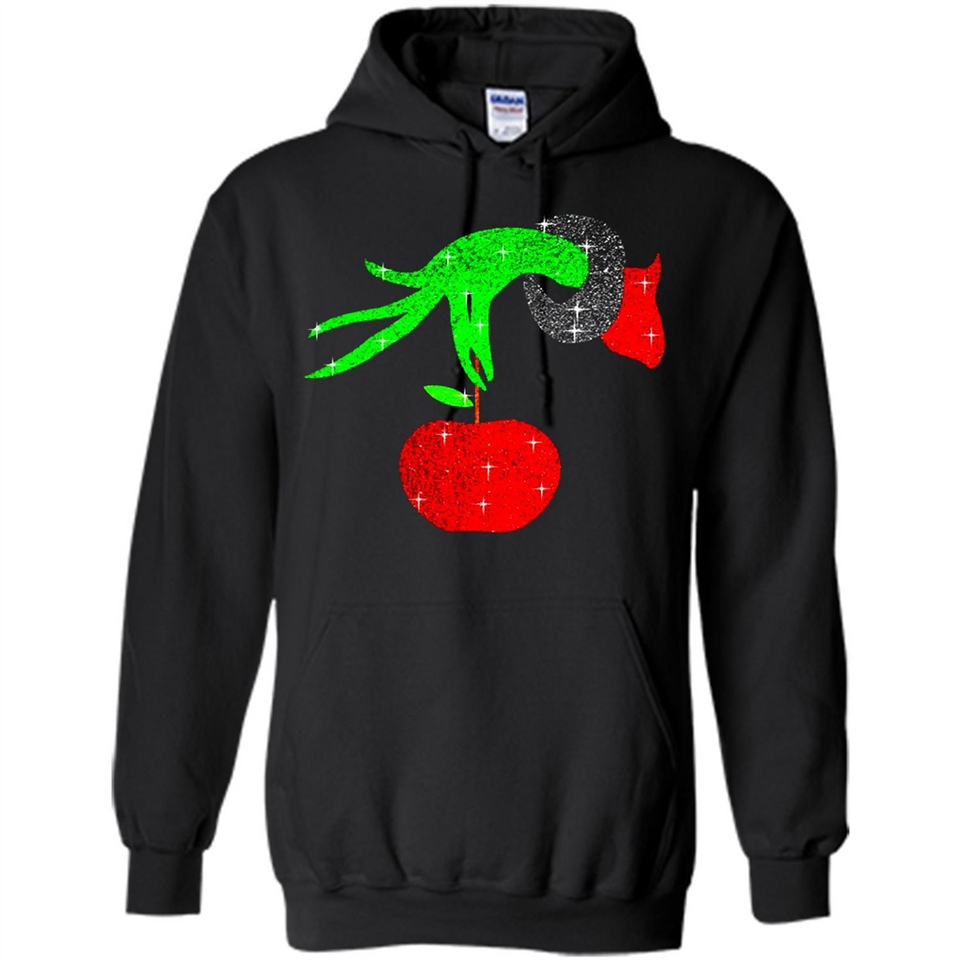 Christmas The Grinch Hand Holding Apple Ornament sweater - Hoodie