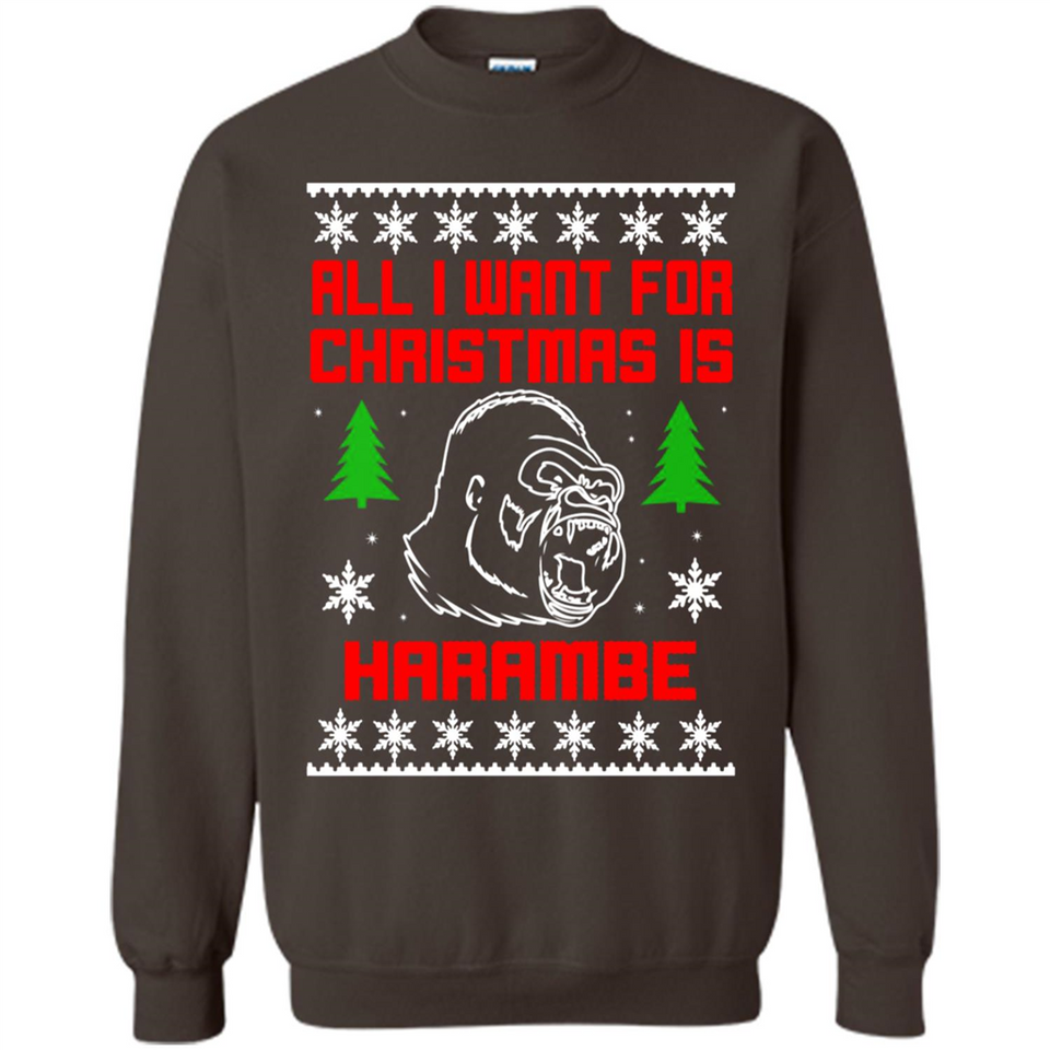 All I Want For Christmas Is HarambeT Rex Attack Reindeer ugly sweater PINGPONG