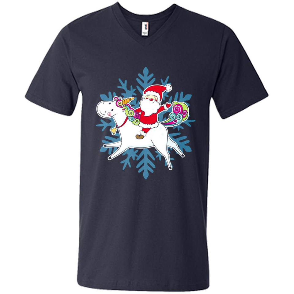 Unicorn And Santa Christmas 1 - Men's V-Neck