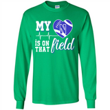 Northwestern Wildcats Football My Heart is on that Field - Long Sleeve T-Shirt