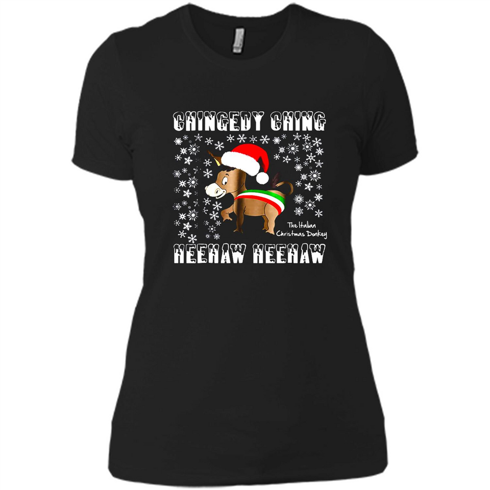 Amazing Dominick The Christmas Donkey-Italian Christmas Donkey - Ladies' Boyfriend T-Shirt