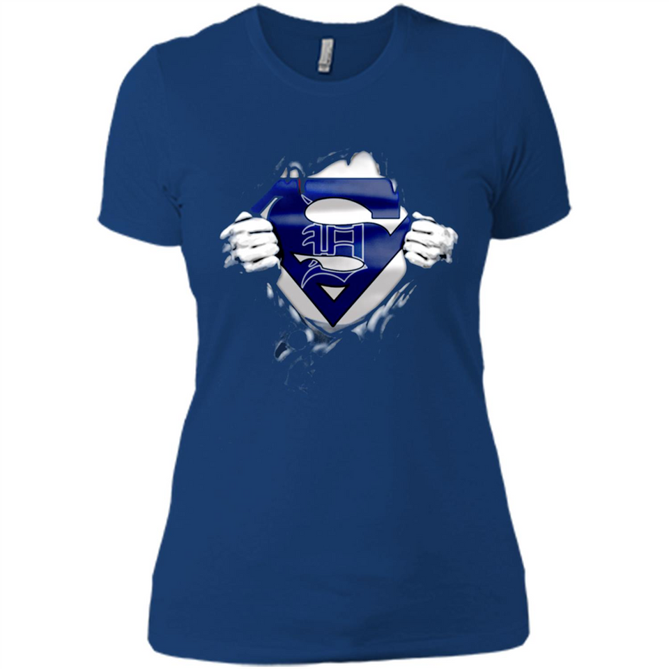 Detroit Tigers And Superman Fans - Ladies' Boyfriend T-Shirt