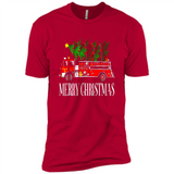 Firetruck Santa Sleigh Merry Christmas Firefighter - Premium Short Sleeve T-Shirt