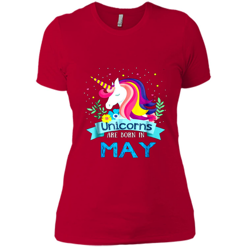 Unicorns are born in May Birthday Rainbow Gift Ladies Custom