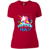 Unicorns are born in May Birthday Rainbow Gift Ladies Custom