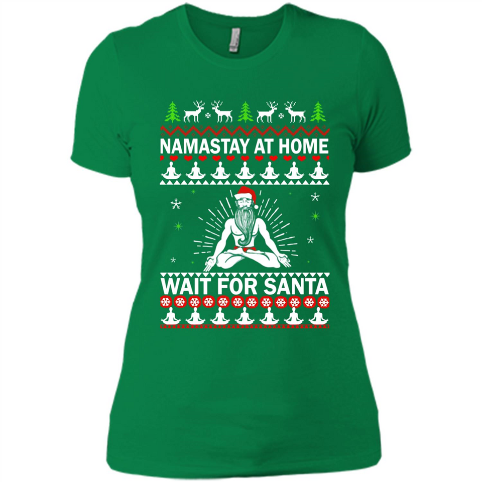 Namastay at home and wait for Santa Christmas - Ladies' Boyfriend T-Shirt