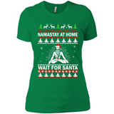 Namastay at home and wait for Santa Christmas - Ladies' Boyfriend T-Shirt
