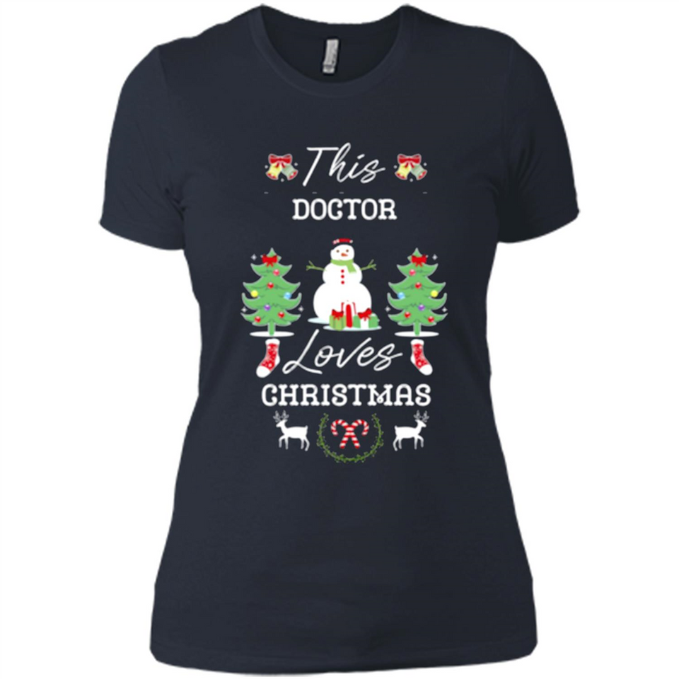 This Doctor Loves Christmas Tree Shirt with Snowman