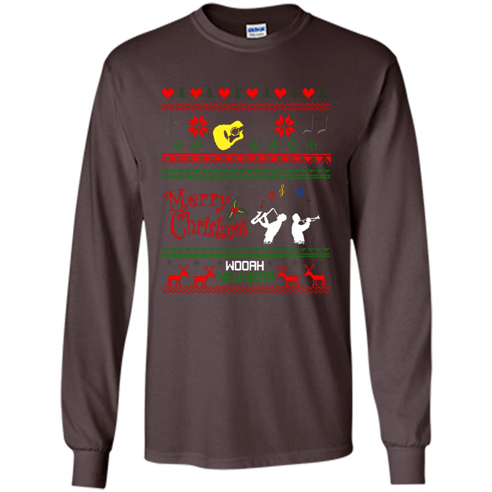 Music Ugly Christmas SweatShirt - Long Sleeve T-Shirt