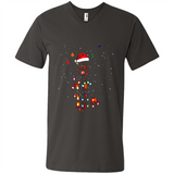 Rottweiler Santa Lights Christmas Dog Xmas Sweatshirt - Men's V-Neck