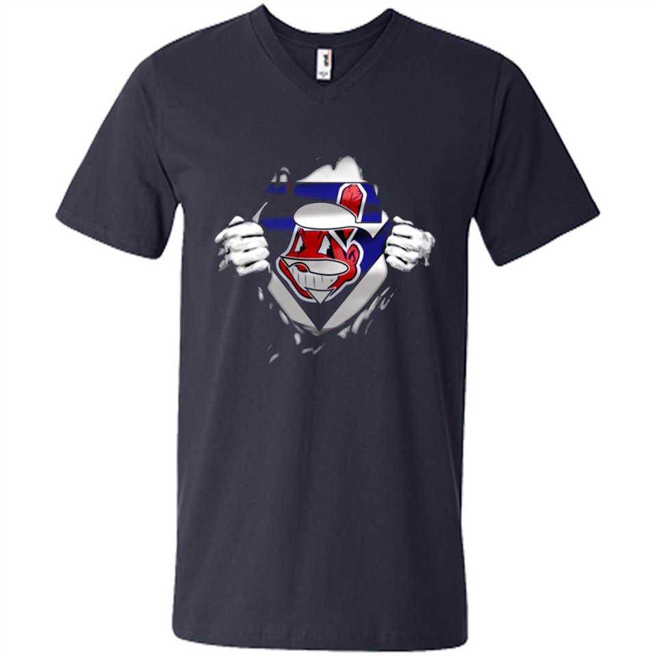 Cleveland Indians And Superman Fans - Men's V-Neck