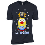 Minion Anaheim Ducks Ugly Christmas Sweater Let it Snow - Premium Short Sleeve T-Shirt