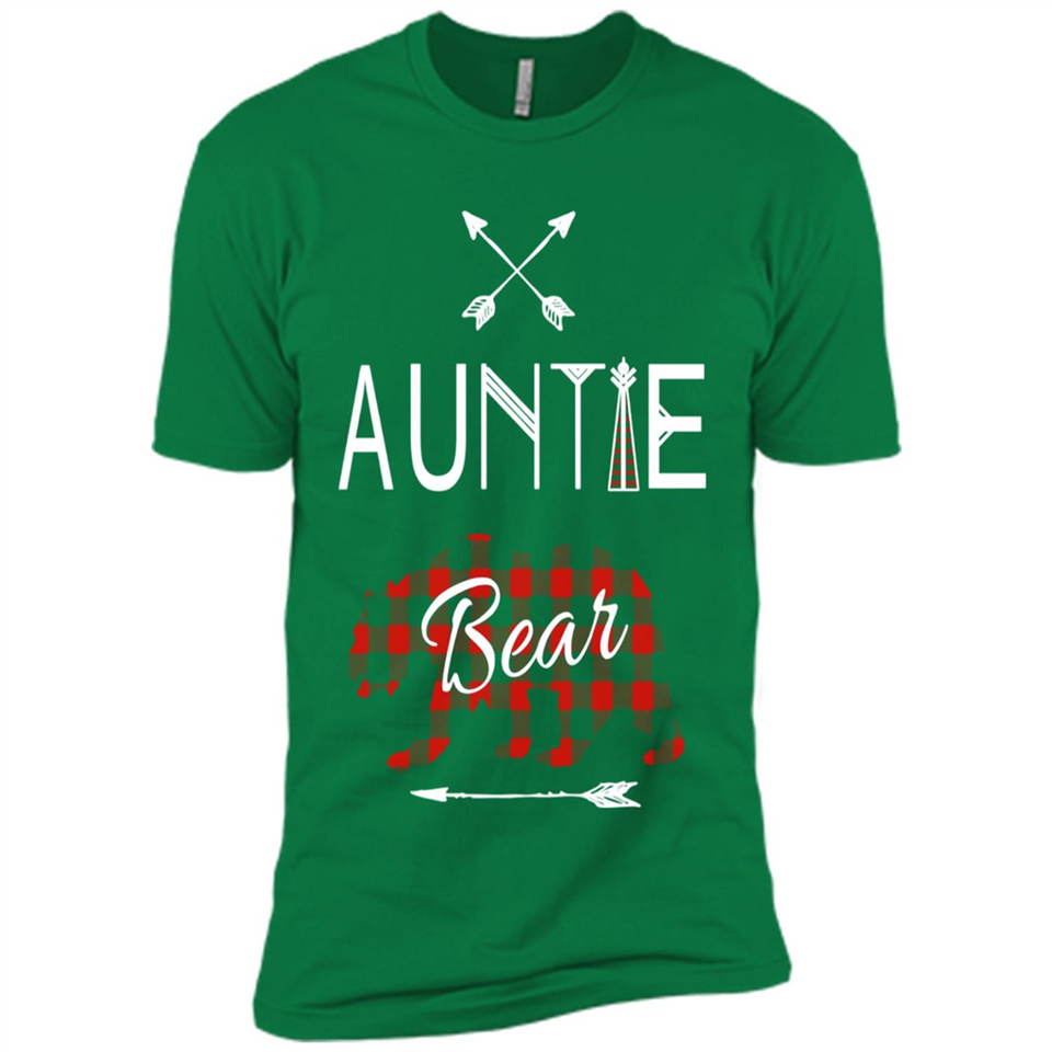 Aunt Shirt Buffalo Plaid Family Camp Bear Tee - Premium Short Sleeve T-Shirt