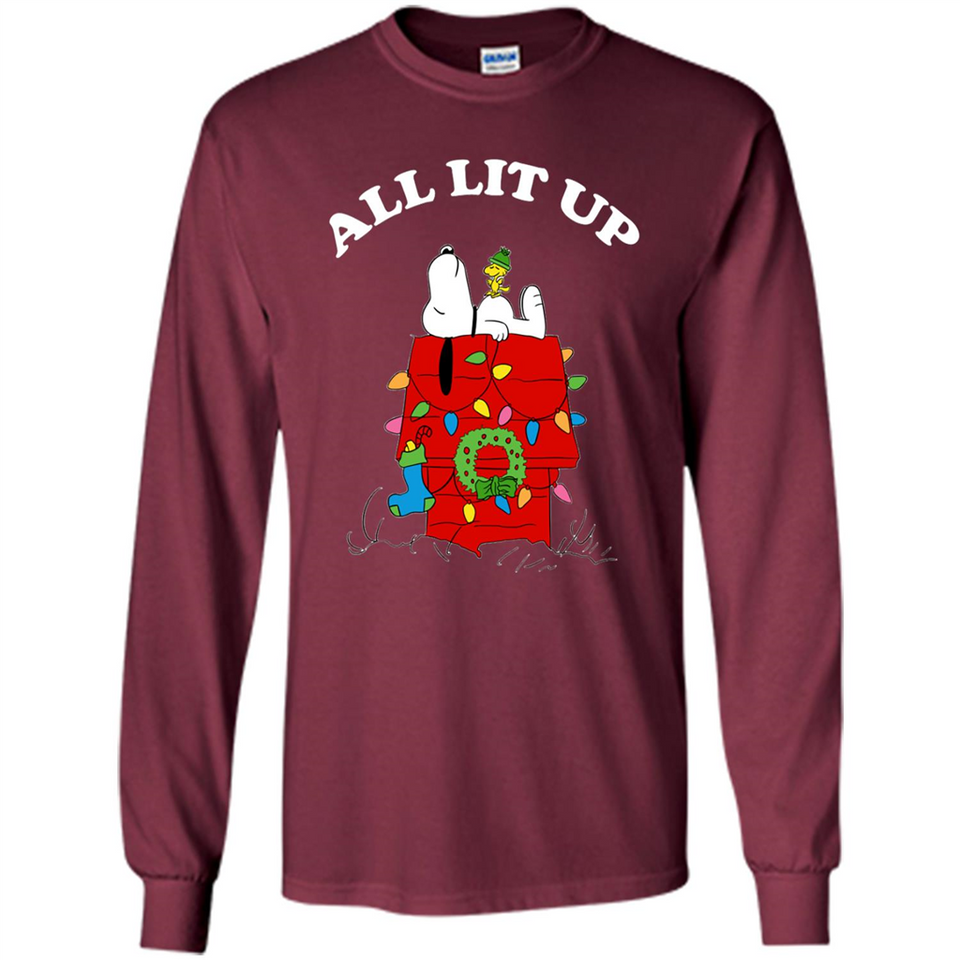 Peanuts By Schulz Snoopy Young Men_s Christmas SweatShirt - Long Sleeve T-Shirt