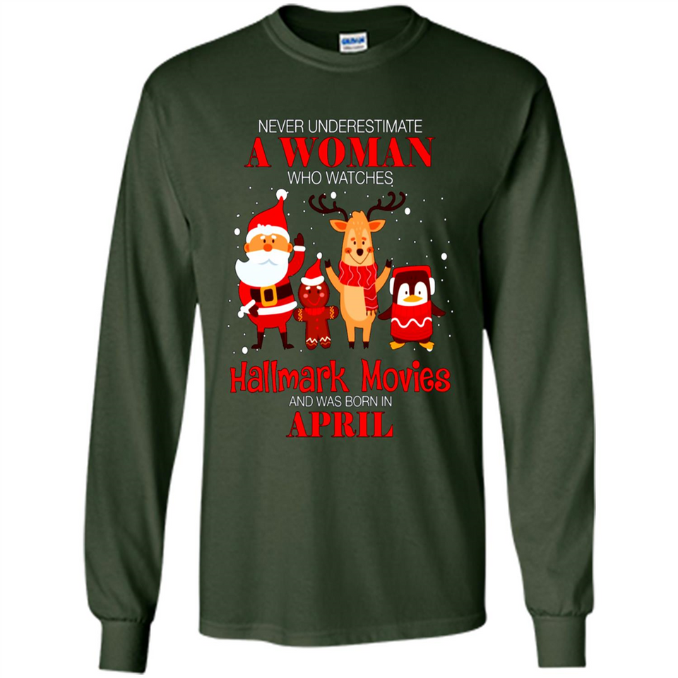 Never Underestimate An April Woman Watches Hallmark Movies Sweatshirt PINGPONG