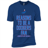 Reasons to be a Los Angeles Dodgers Fan Complete List on Back - Premium Short Sleeve T-Shirt