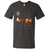 Christmas Unicorn Rudolph and Santa - Men's V-Neck