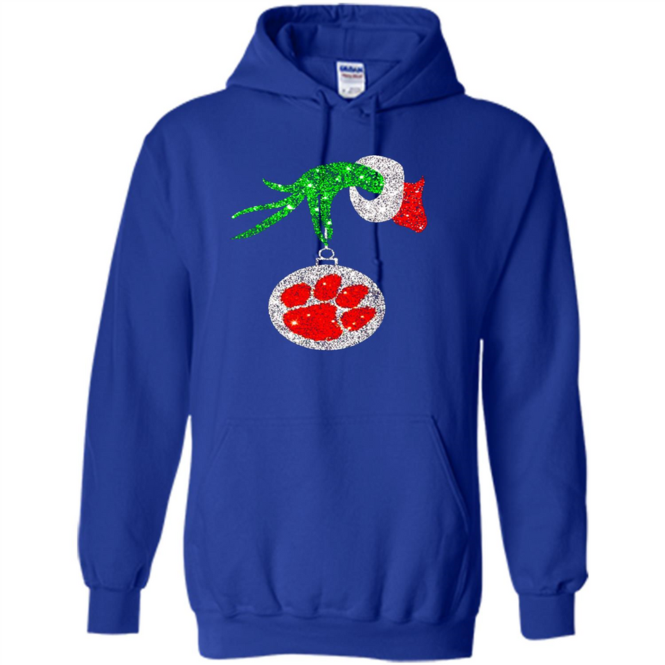 Amazing tee Clemson Tigers Glitter Grinch Monogram Ornament Christmas Gift - Hoodie