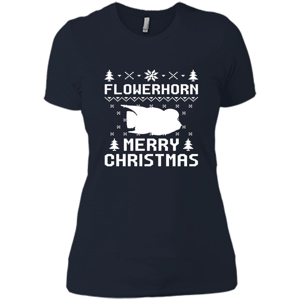 Flowerhorn Christmas T-shirt, Ugly Christmas Sweater - Ladies' Boyfriend T-Shirt