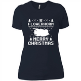 Flowerhorn Christmas T-shirt, Ugly Christmas Sweater - Ladies' Boyfriend T-Shirt