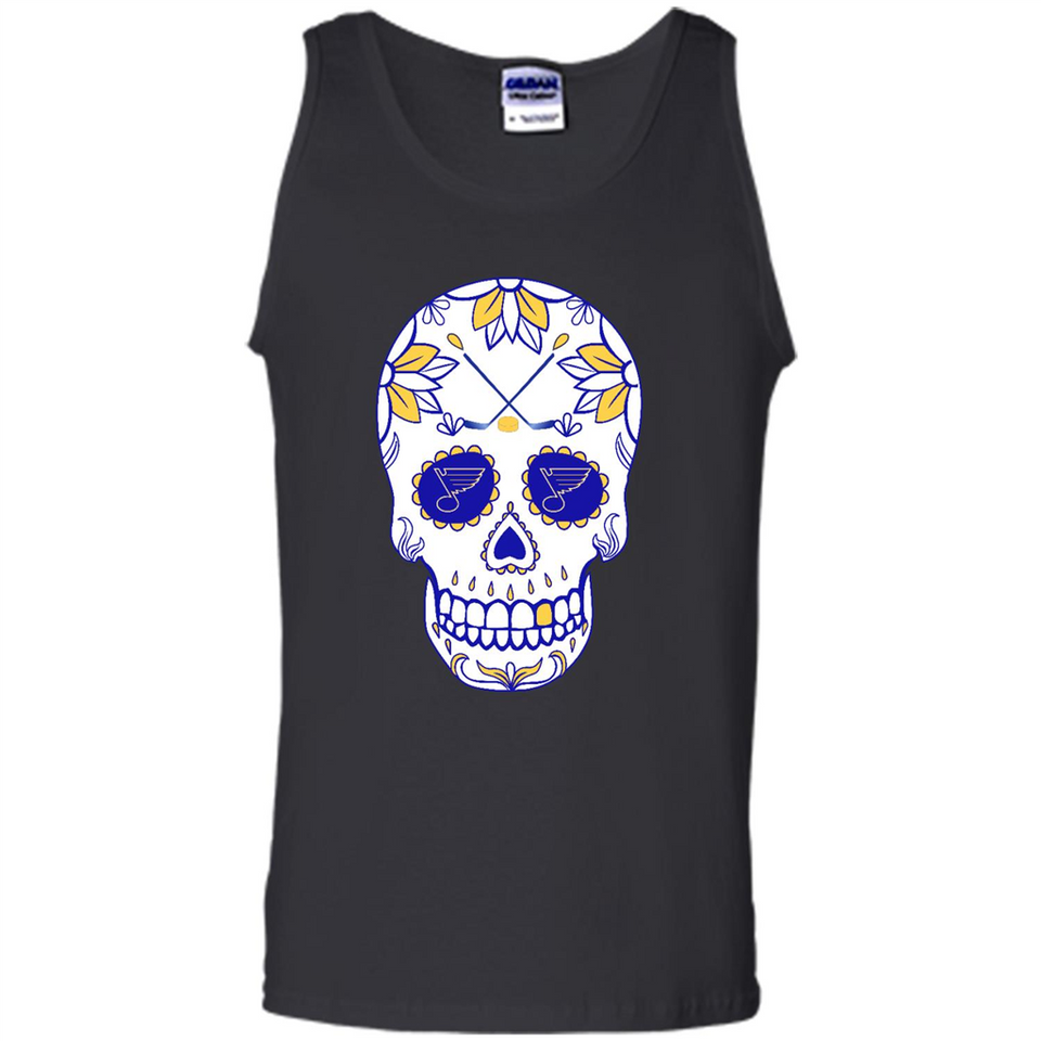 St. Louis Blues Hockey Sugar Skull Day of the Dead