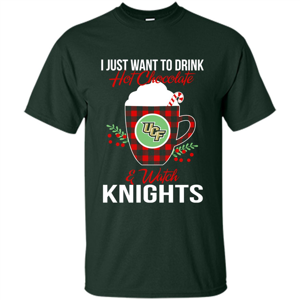 I Just Want To Drink Hot Chocolate & Watch UCF Knights Ugly Christmas Sweater PINGPONG