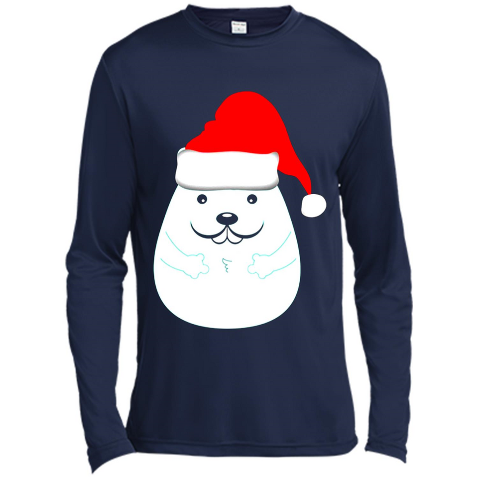 Funny Hamster Christmas t-shirt Santa Hat - Canvas Long Sleeve T-Shirt