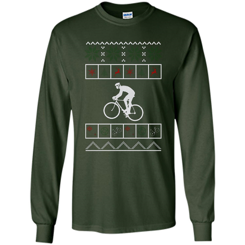 Christmas Ugly Sweater Cycling - Ugly Christmas Sweater - Long Sleeve T-Shirt