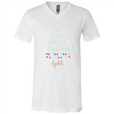 My Favorite Color is Christmas Lights Xmas Sporty T-Shirt - Canvas Unisex V-Neck