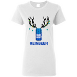 Bud Light Reinbeer Funny Beer Reindeer Christmas Sweatshirt - Ladies Short-Sleeve
